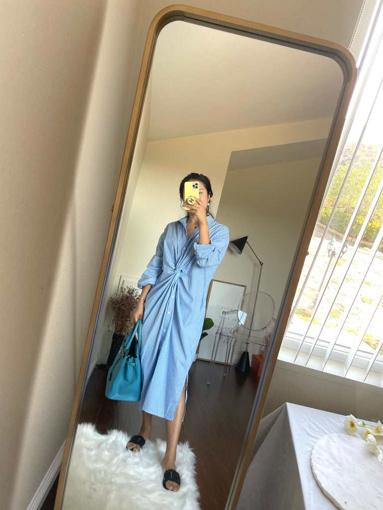 Miranda Rib Knot Lounge Dress_2 Colors